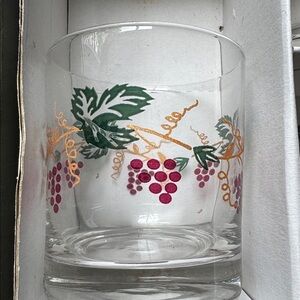 Vintage Crystal Stemware Tumblers with Grape Vine Motif - Set of 6